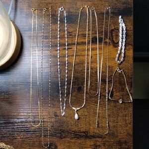 Elegant Gold and Silver Necklace Set